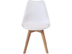 KAYELLES Lot De 2 Chaises Scandinaves Avec Coussin LAO (blanc) -Mobilier De Restaurant chaise 12578483