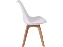KAYELLES Lot De 2 Chaises Scandinaves Avec Coussin LAO (blanc) -Mobilier De Restaurant chaise 12578485