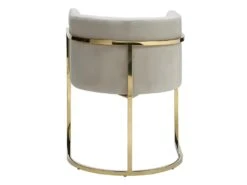 Lot De 6 Chaises Avec Accoudoirs - Velours Et Acier Inoxydable - Beige Et Doré - PERIA De Pascal MORABITO -Mobilier De Restaurant chaise 12586477