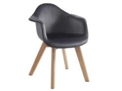 Lot De 2 Chaises Enfant Avec Accoudoirs En Velours Et Hêtre - Anthracite - POUPINETTE 11 Lot De 2 Chaises Enfant Avec Accoudoirs En Velours Et Hêtre - Anthracite - POUPINETTE -Mobilier De Restaurant chaise 12593755