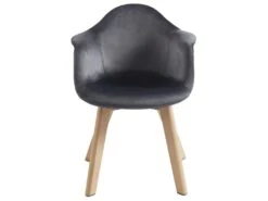 Lot De 2 Chaises Enfant Avec Accoudoirs En Velours Et Hêtre - Anthracite - POUPINETTE 10 Lot De 2 Chaises Enfant Avec Accoudoirs En Velours Et Hêtre - Anthracite - POUPINETTE -Mobilier De Restaurant chaise 12593759