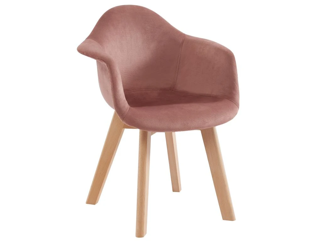 Lot De 2 Chaises Enfant Avec Accoudoirs En Velours Et Hêtre - Rose - POUPINETTE 4 Lot De 2 Chaises Enfant Avec Accoudoirs En Velours Et Hêtre - Rose - POUPINETTE – Image 4