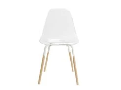FLUK - Lot De 6 Chaises Transparentes Piétement Bois -Mobilier De Restaurant chaise 12599209
