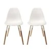 FLUK - Lot De 2 Chaises Polypropylène Blanc Et Bois
