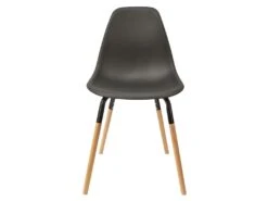 FLUK - Lot De 4 Chaises Polypropylène Noir Et Bois -Mobilier De Restaurant chaise 12599647