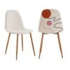 WAP - Lot De 2 Chaises Motifs Colorés Pieds Effet Bois