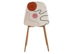 WAP - Lot De 2 Chaises Motifs Colorés Pieds Effet Bois -Mobilier De Restaurant chaise 12600011