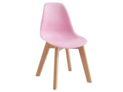 Lot De 2 Chaises Enfant En Polypropylène Et Hêtre - Rose - LILINOU -Mobilier De Restaurant chaise 12610861