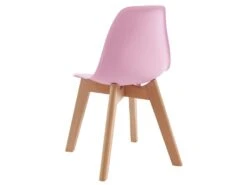 Lot De 2 Chaises Enfant En Polypropylène Et Hêtre - Rose - LILINOU -Mobilier De Restaurant chaise 12610865