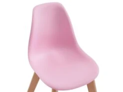 Lot De 2 Chaises Enfant En Polypropylène Et Hêtre - Rose - LILINOU -Mobilier De Restaurant chaise 12610867