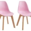 Lot De 2 Chaises Enfant En Polypropylène Et Hêtre - Rose - LILINOU