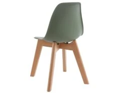 Lot De 2 Chaises Enfant En Polypropylène Et Hêtre - Vert - LILINOU -Mobilier De Restaurant chaise 12611047