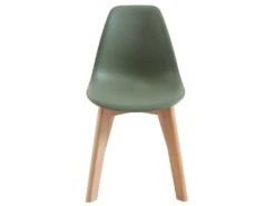 Lot De 2 Chaises Enfant En Polypropylène Et Hêtre - Vert - LILINOU -Mobilier De Restaurant chaise 12611057