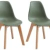 Lot De 2 Chaises Enfant En Polypropylène Et Hêtre - Vert - LILINOU