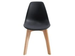 Lot De 2 Chaises Enfant En Polypropylène Et Hêtre - Noir - LILINOU -Mobilier De Restaurant chaise 12611245