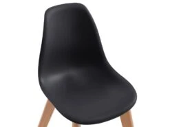 Lot De 2 Chaises Enfant En Polypropylène Et Hêtre - Noir - LILINOU -Mobilier De Restaurant chaise 12611247