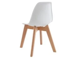 Lot De 2 Chaises Enfant En Polypropylène Et Hêtre - Blanc - LILINOU -Mobilier De Restaurant chaise 12611467