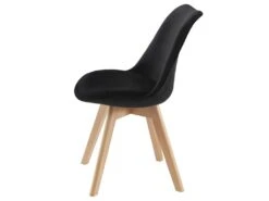 Lot De 2 Chaises En Velours Et Hêtre - Noir - JODY -Mobilier De Restaurant chaise 12617431