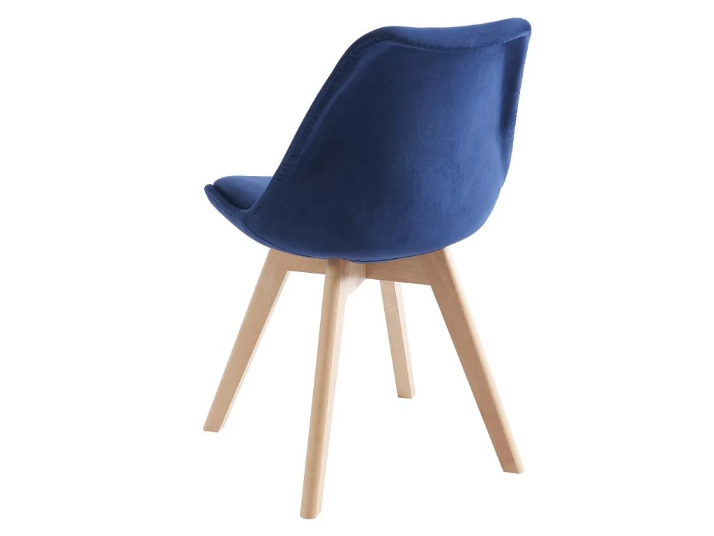 Lot De 6 Chaises En Velours Et Hêtre - Bleu - JODY 6 Lot De 6 Chaises En Velours Et Hêtre - Bleu - JODY – Image 6