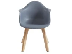 Lot De 2 Chaises Enfant Avec Accoudoirs En Polypropylène Et Hêtre - Gris - POUPINETTE -Mobilier De Restaurant chaise 12653911