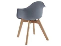 Lot De 2 Chaises Enfant Avec Accoudoirs En Polypropylène Et Hêtre - Gris - POUPINETTE -Mobilier De Restaurant chaise 12653913