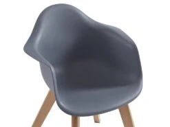 Lot De 2 Chaises Enfant Avec Accoudoirs En Polypropylène Et Hêtre - Gris - POUPINETTE -Mobilier De Restaurant chaise 12653915