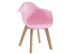 Lot De 2 Chaises Enfant Avec Accoudoirs En Polypropylène Et Hêtre - Rose - POUPINETTE -Mobilier De Restaurant chaise 12653945