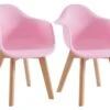 Lot De 2 Chaises Enfant Avec Accoudoirs En Polypropylène Et Hêtre - Rose - POUPINETTE