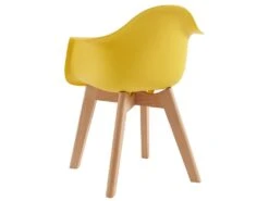 Lot De 2 Chaises Enfant Avec Accoudoirs En Polypropylène Et Hêtre - Jaune - POUPINETTE -Mobilier De Restaurant chaise 12653981