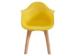 Lot De 2 Chaises Enfant Avec Accoudoirs En Polypropylène Et Hêtre - Jaune - POUPINETTE -Mobilier De Restaurant chaise 12653983