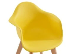 Lot De 2 Chaises Enfant Avec Accoudoirs En Polypropylène Et Hêtre - Jaune - POUPINETTE -Mobilier De Restaurant chaise 12653985