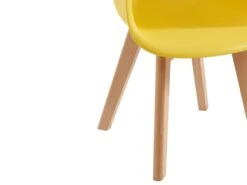 Lot De 2 Chaises Enfant Avec Accoudoirs En Polypropylène Et Hêtre - Jaune - POUPINETTE -Mobilier De Restaurant chaise 12653989