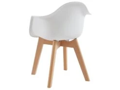 Lot De 2 Chaises Enfant Avec Accoudoirs En Polypropylène Et Hêtre - Blanc - POUPINETTE -Mobilier De Restaurant chaise 12654099