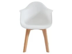 Lot De 2 Chaises Enfant Avec Accoudoirs En Polypropylène Et Hêtre - Blanc - POUPINETTE -Mobilier De Restaurant chaise 12654105
