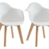 Lot De 2 Chaises Enfant Avec Accoudoirs En Polypropylène Et Hêtre - Blanc - POUPINETTE