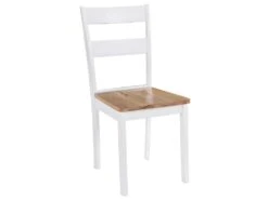 Lot De 2 Chaises De Salle à Manger Cuisine Design Classique Bois D'hévéa Massif Blanc CDS020162 -Mobilier De Restaurant chaise 12694679