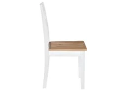 Lot De 2 Chaises De Salle à Manger Cuisine Design Classique Bois D'hévéa Massif Blanc CDS020162 -Mobilier De Restaurant chaise 12694681