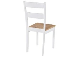 Lot De 2 Chaises De Salle à Manger Cuisine Design Classique Bois D'hévéa Massif Blanc CDS020162 -Mobilier De Restaurant chaise 12694683