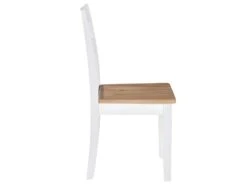 Lot De 4 Chaises De Salle à Manger Cuisine Design Classique Bois D'hévéa Massif Blanc CDS021228 -Mobilier De Restaurant chaise 12694691