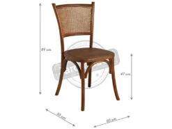 Chaise En Hêtre Et Rotin Avec Dossier En Cannage Unitaire -Mobilier De Restaurant chaise 12738947