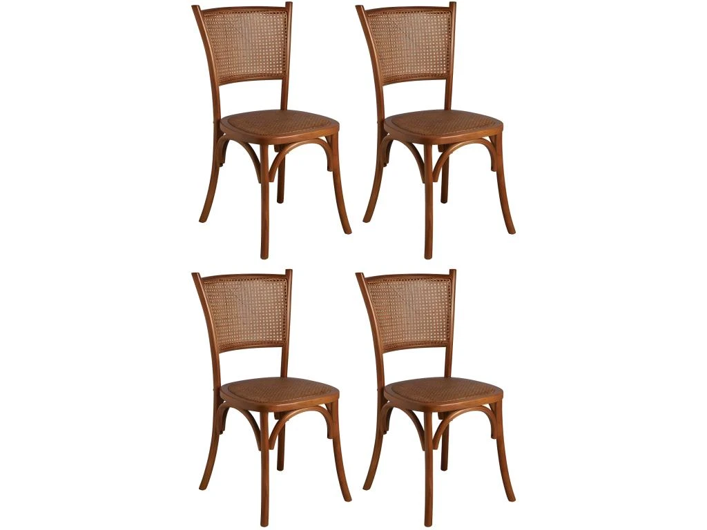 Chaise En Hêtre Et Rotin, Dossier En Cannage Lot De 4 1 Chaise En Hêtre Et Rotin, Dossier En Cannage Lot De 4