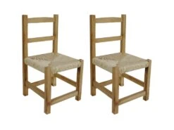 Chaise Enfant En Bois Naturel (Lot De 2)
