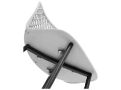 Lot De 4 Chaises Salon Salle à Manger Restaurant Cafés Bureaux Terrasses Salles D'attente 150 Kg Max Dossier Avec Fentes D'aération Gris Pâle 14_0005994 -Mobilier De Restaurant chaise 12874673