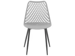 Lot De 4 Chaises Salon Salle à Manger Restaurant Cafés Bureaux Terrasses Salles D'attente 150 Kg Max Dossier Avec Fentes D'aération Gris Pâle 14_0005994 -Mobilier De Restaurant chaise 12874677