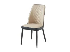 Lot De 6 Chaises En Simili Et Métal - Beige Et Anthracite - MILDURA -Mobilier De Restaurant chaise 1295995