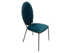LOUIS Lot De 2 Chaises - Velours Bleu - L 51 X P 96 X H 52,5 Cm -Mobilier De Restaurant chaise 12968379