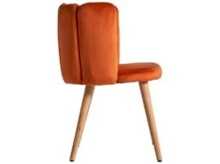 Chaise En Velours, Bois Et Mousse Orange 55x52,5x74 -Mobilier De Restaurant chaise 12974359