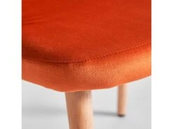 Chaise En Velours, Bois Et Mousse Orange 55x52,5x74 -Mobilier De Restaurant chaise 12974363