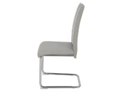 Lot De 2 Chaises - Simili Gris Clair - Pieds En Metal - L 44 X P 56 X H 101 Cm - GASPARD -Mobilier De Restaurant chaise 12988357