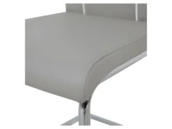 Lot De 2 Chaises - Simili Gris Clair - Pieds En Metal - L 44 X P 56 X H 101 Cm - GASPARD -Mobilier De Restaurant chaise 12988359